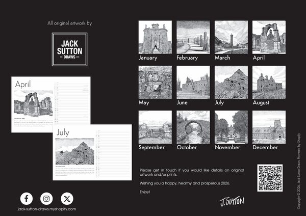 Jack Sutton Draws 2026 Ltd Ed. Calendar.