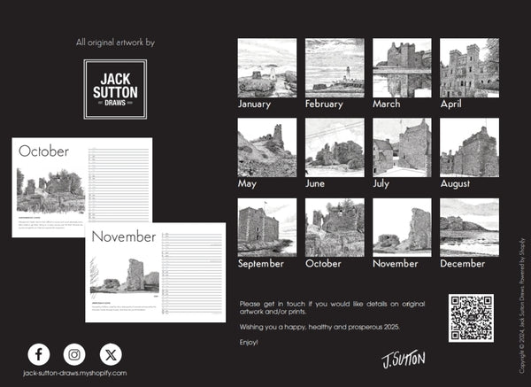 Jack Sutton Draws 2025 Ltd Ed. Calendar.